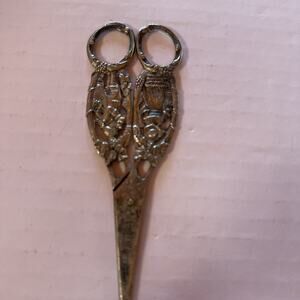 Antique German Silver 800 Grape Shears with Ornate Handles, Circa 1900
